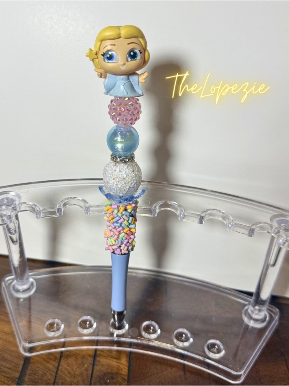 Blue Fairy inspired Beaded Pen